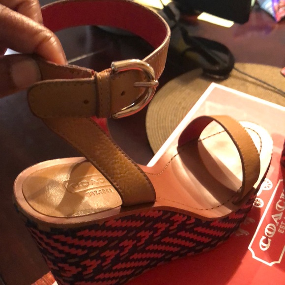 Adorable coach ankle strap sandals wore twice - Picture 2 of 5